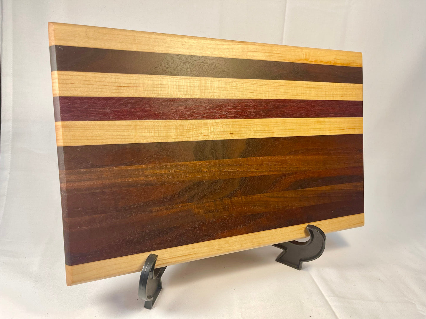 Cutting Board - Purple Heart, Maple & Walnut