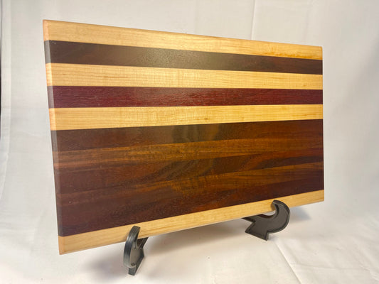 Cutting Board - Purple Heart, Maple & Walnut